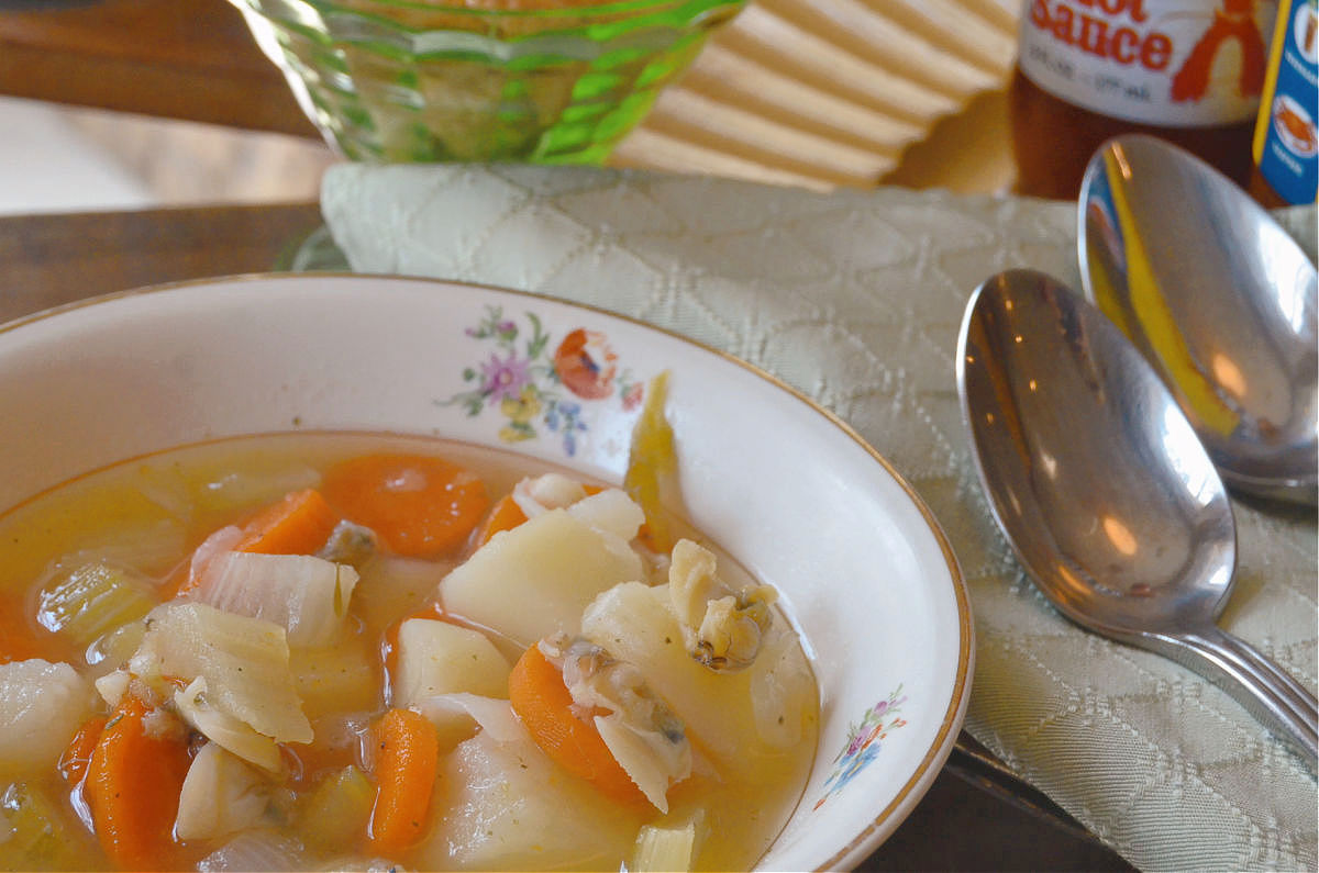 Hatteras Style Clam Chowder recipe Outer Banks SAGA realty and construction