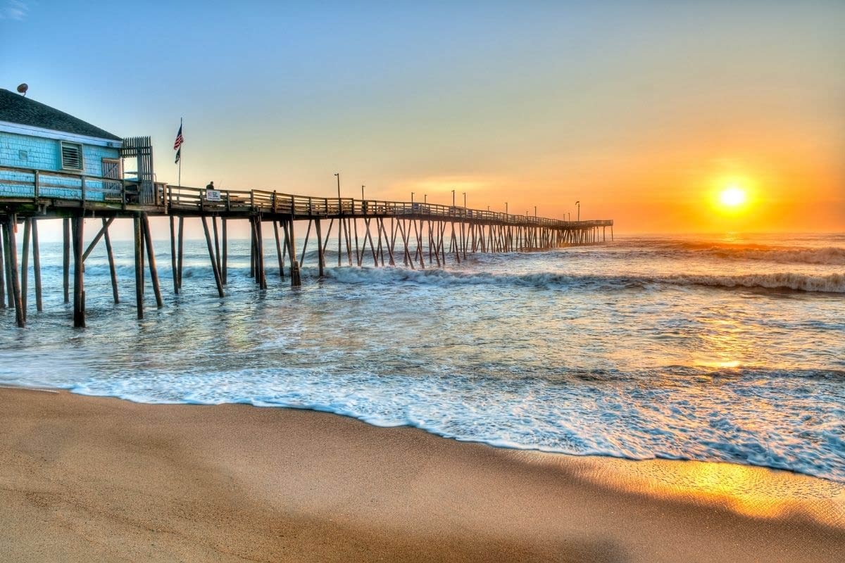 Outer Banks beach and avalon pier SAGA