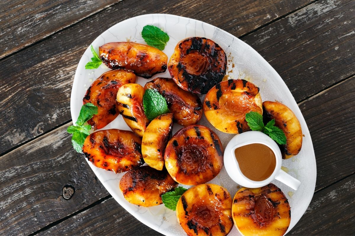 Grilled Peaches Outer Banks fun recipe by SAGA