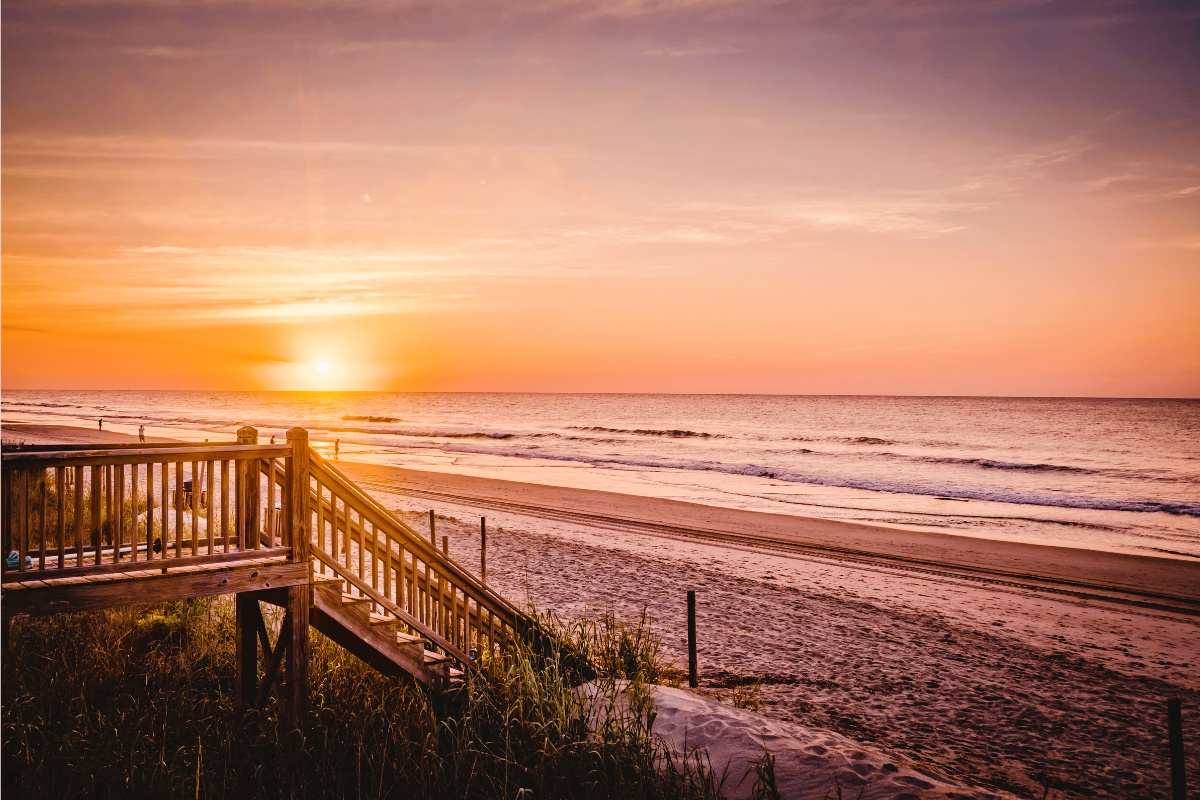 Outer Banks sunrise beach stairs SAGA