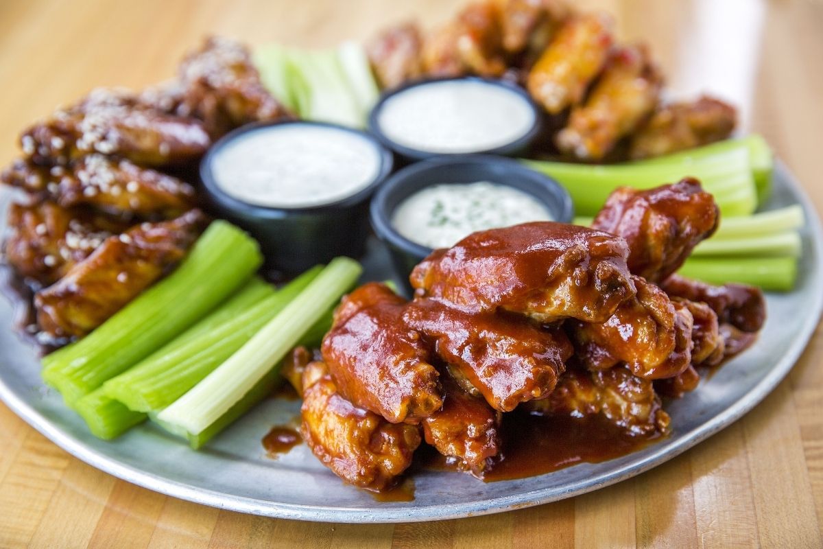 variety of hot wings